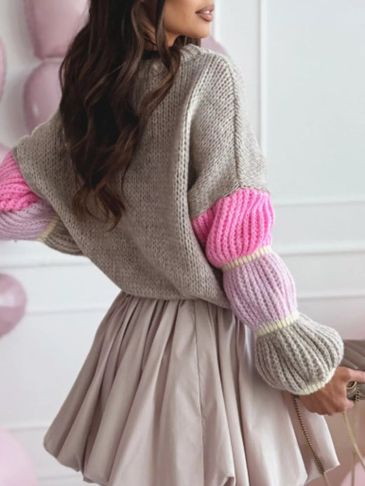 City Contrast Color Block Sweater