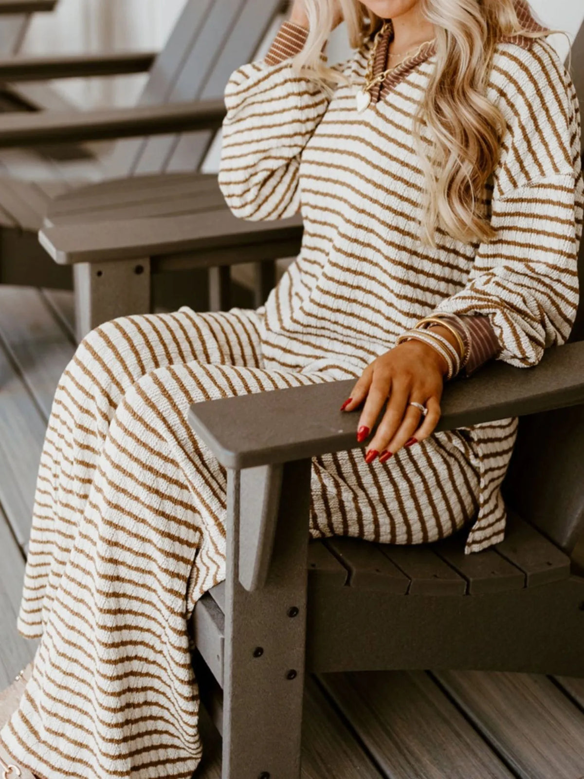 Loft Society Stripe Top & Pant Set