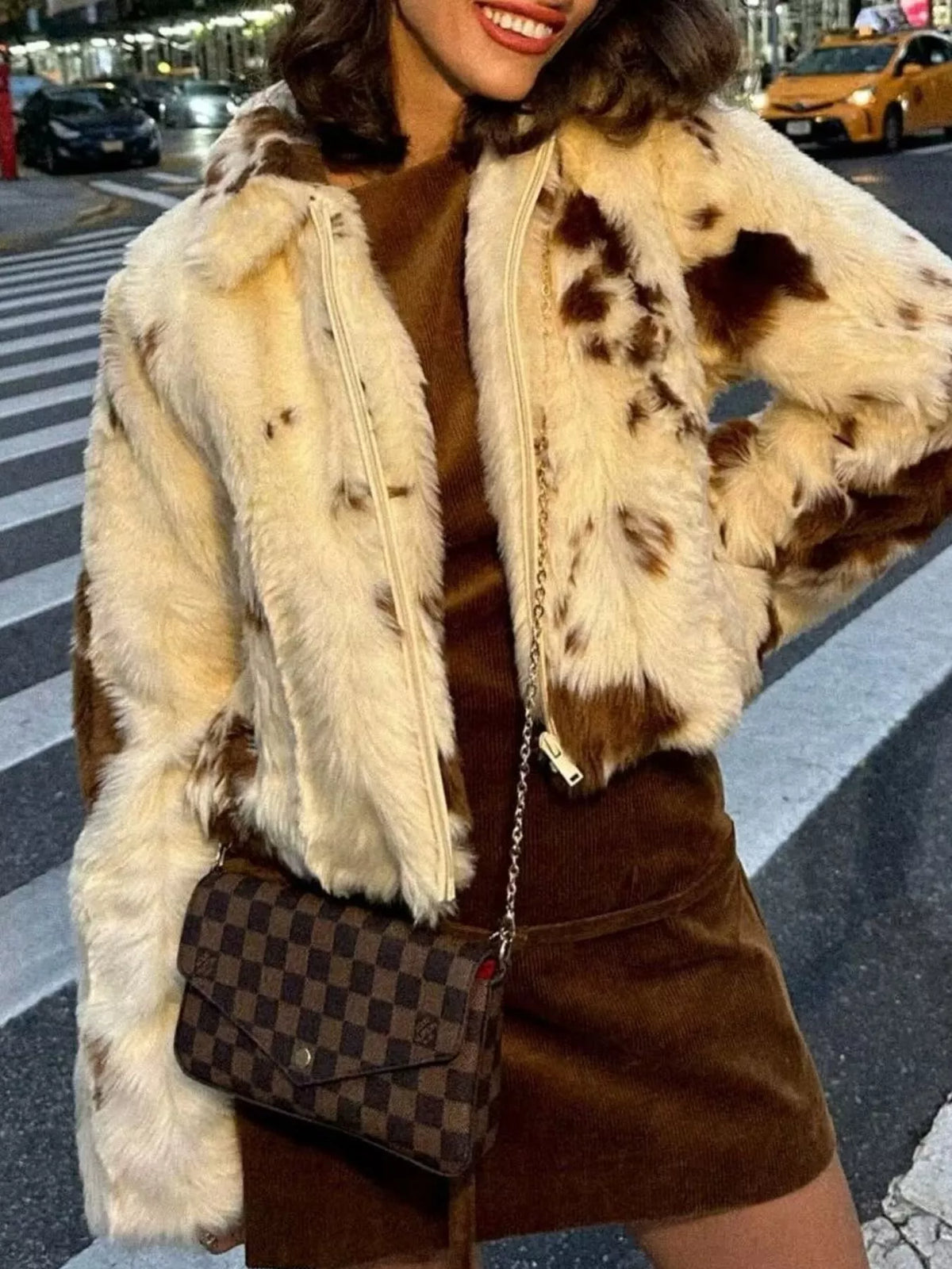 Midtown Muse Faux Fur Cropped Jacket