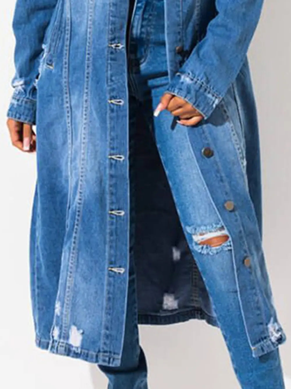 Downtown Edge Raw Hem Denim Jacket