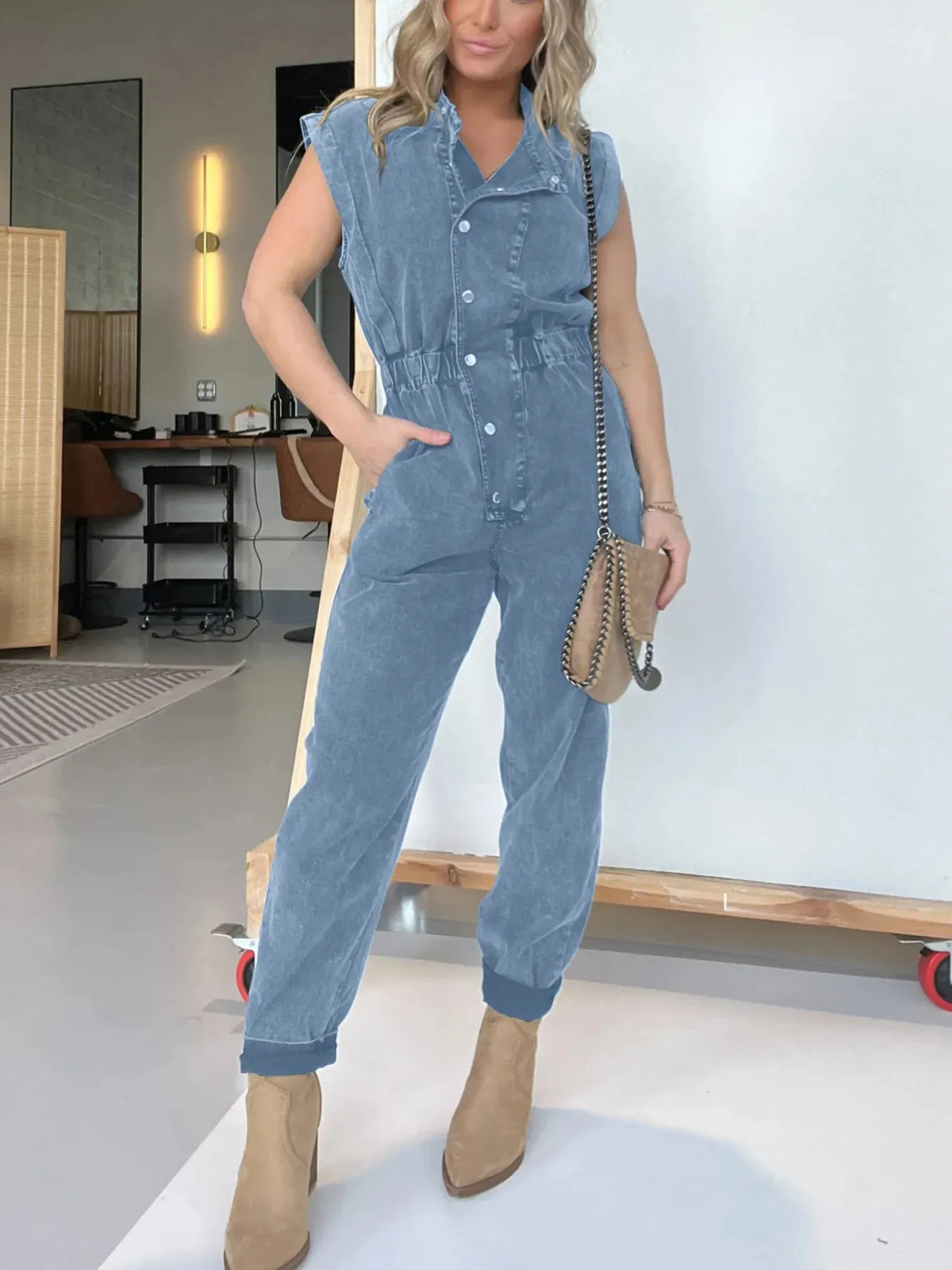Downtown Denim Jumpsuit Plus Size