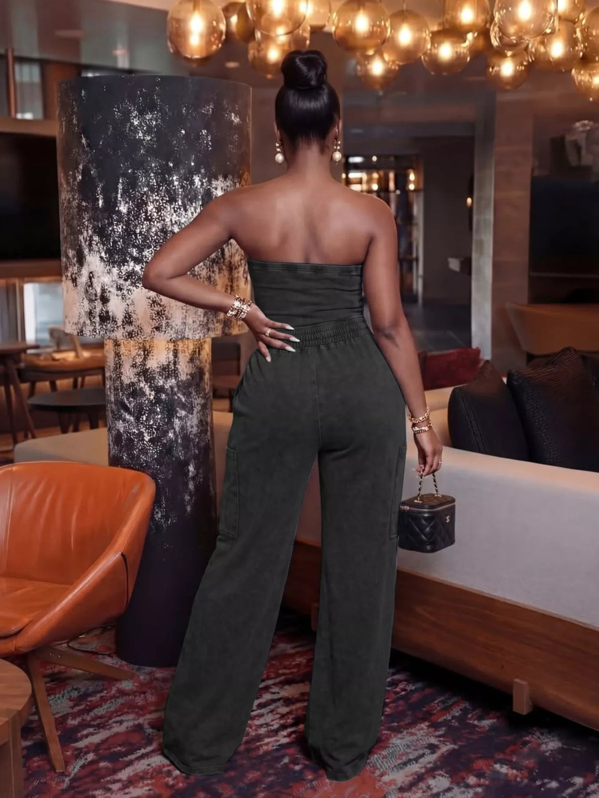 Golden Hour Strapless Wide-Leg Jumpsuit