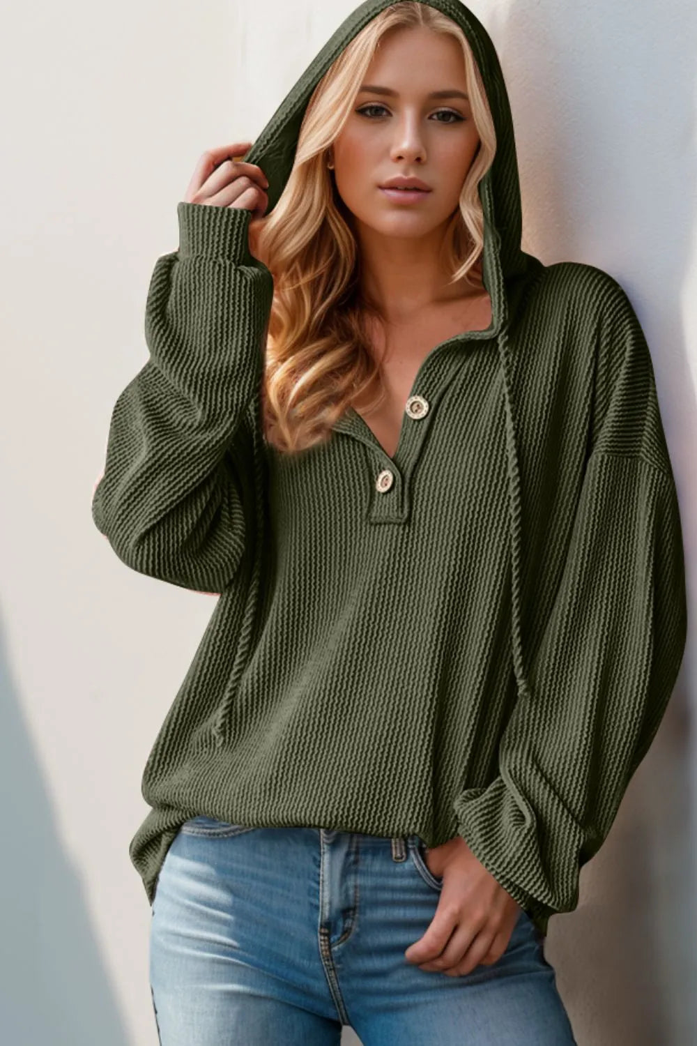 Street Style Half Button Hoodie
