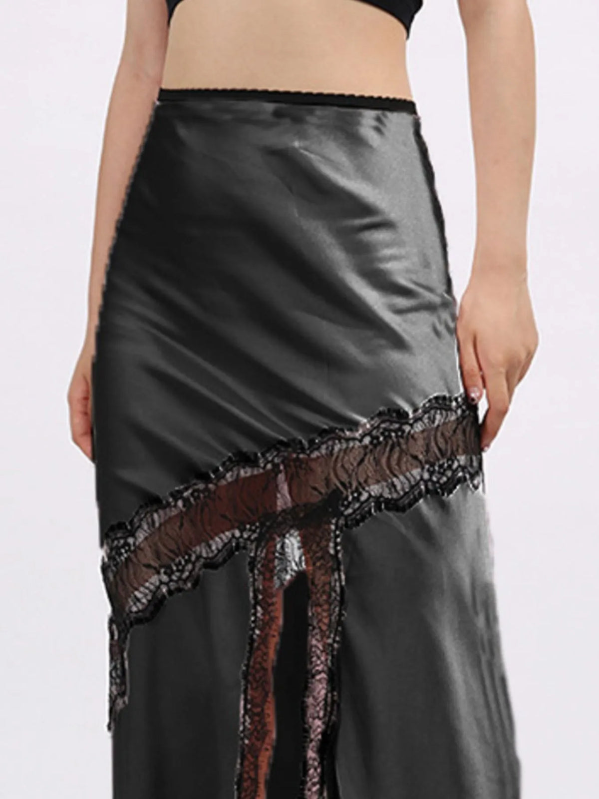 Midnight Muse Lace Trim Skirt