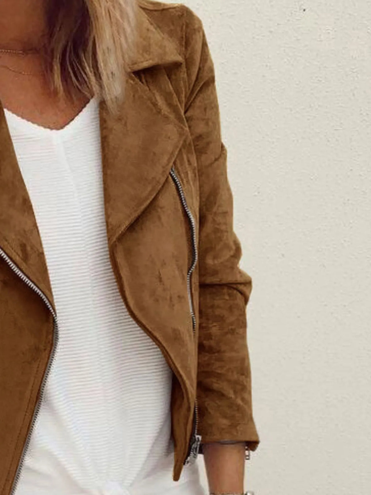 Effortless Edge Zip Up Long Sleeve Jacket