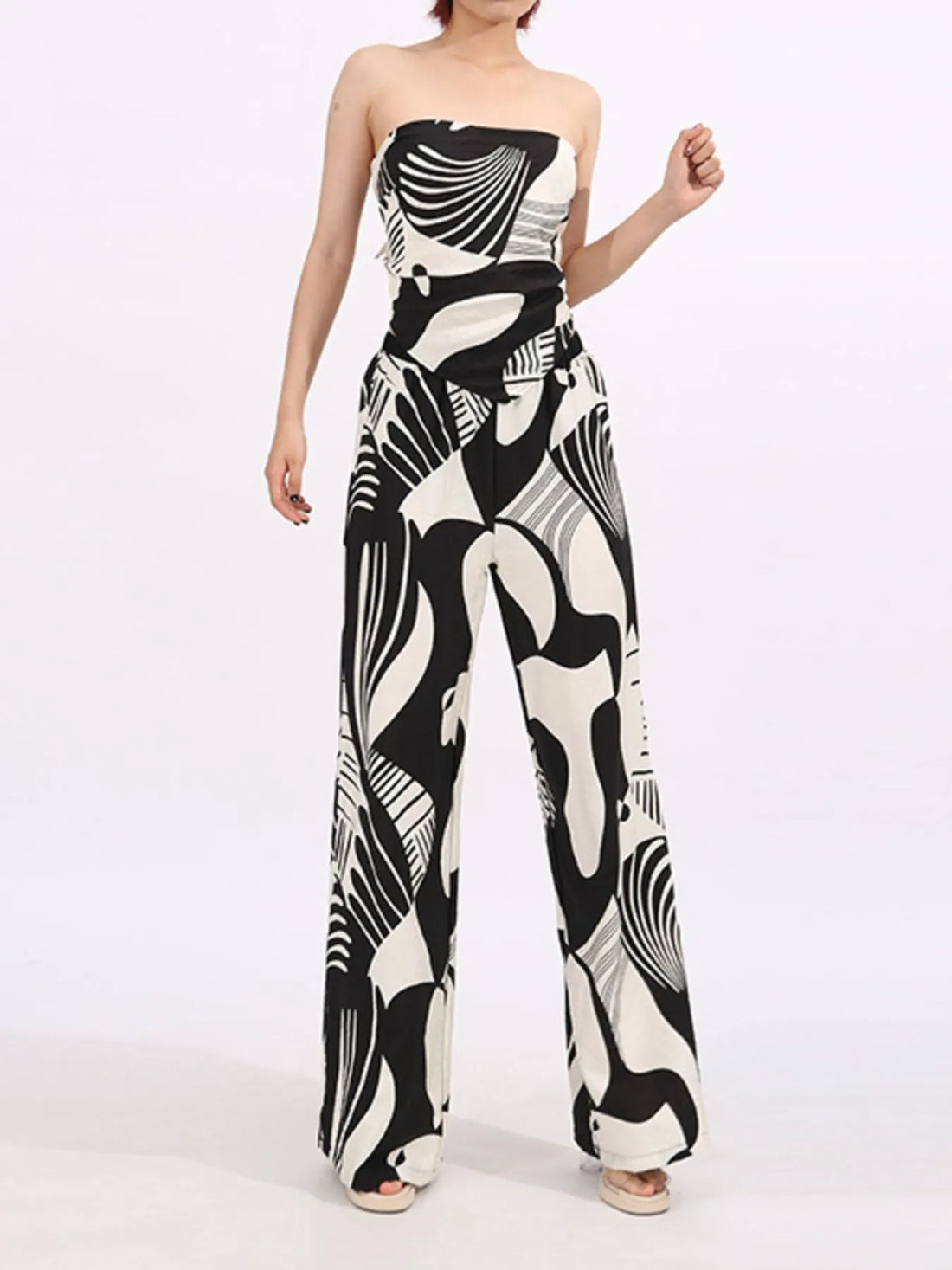 Abstract Muse Top & Wide Leg Pants Set