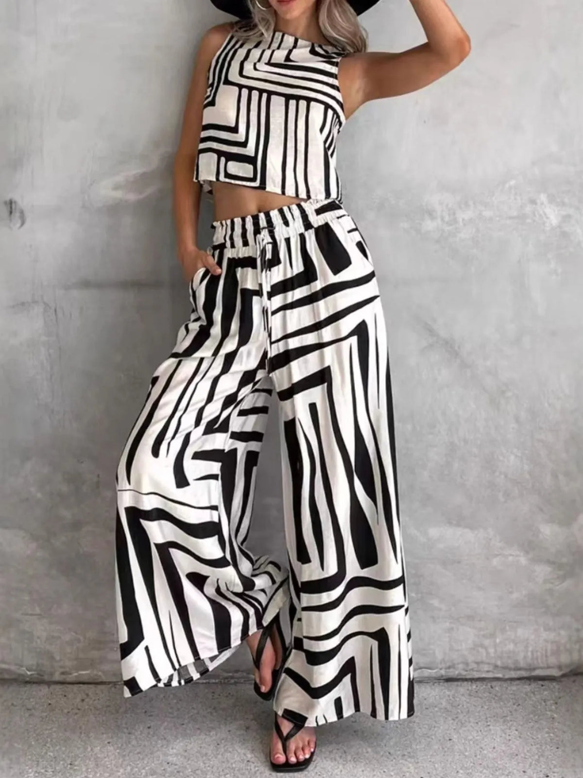 Limitless Geometric Top & Pants Set