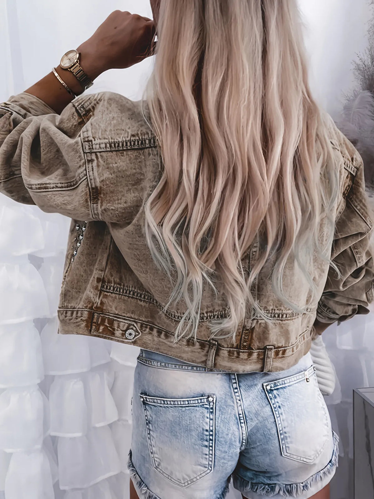 Midnight Rebel Studded Denim Jacket