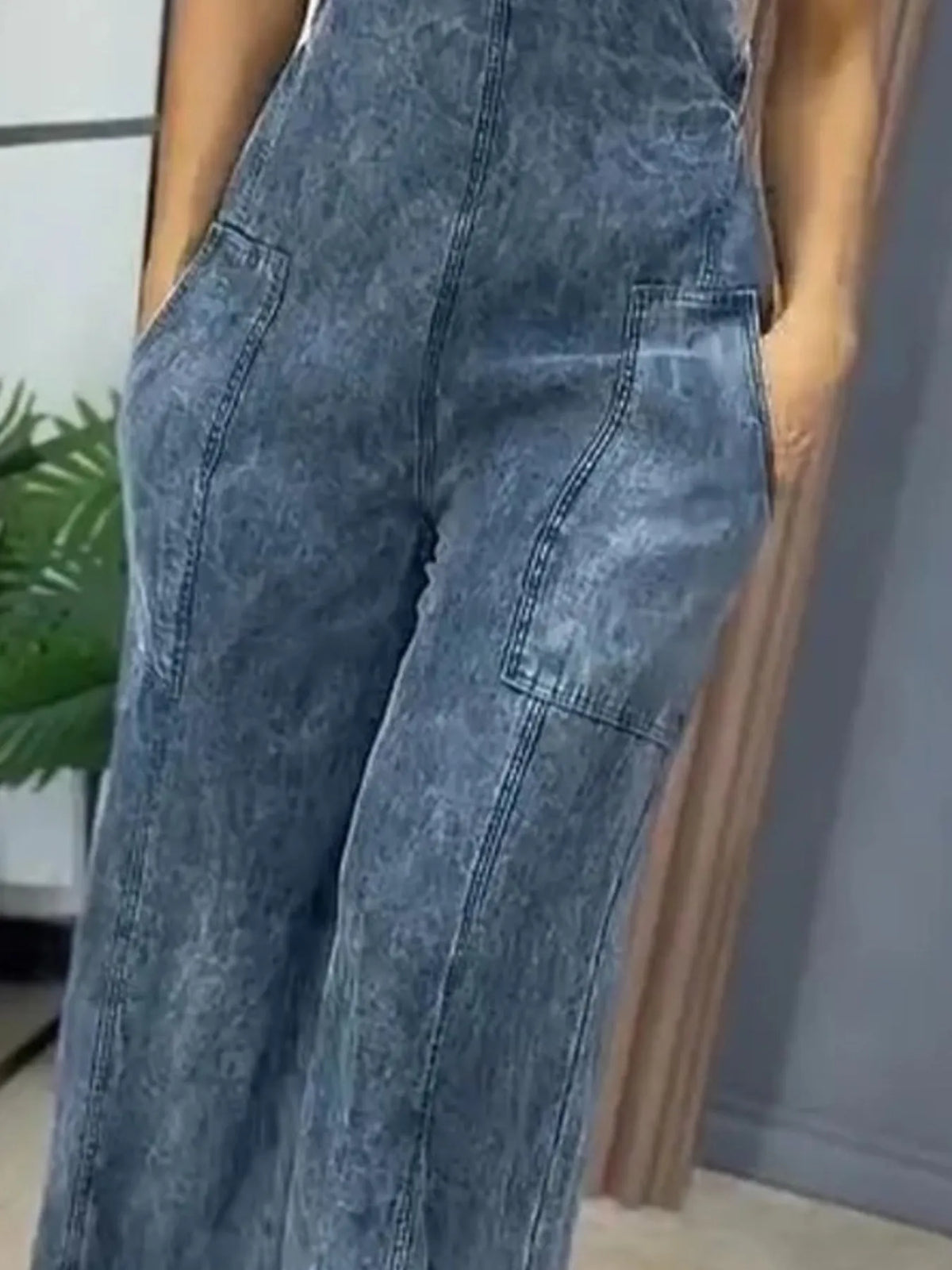Hudson Blue Wide-Leg Denim Jumpsuit