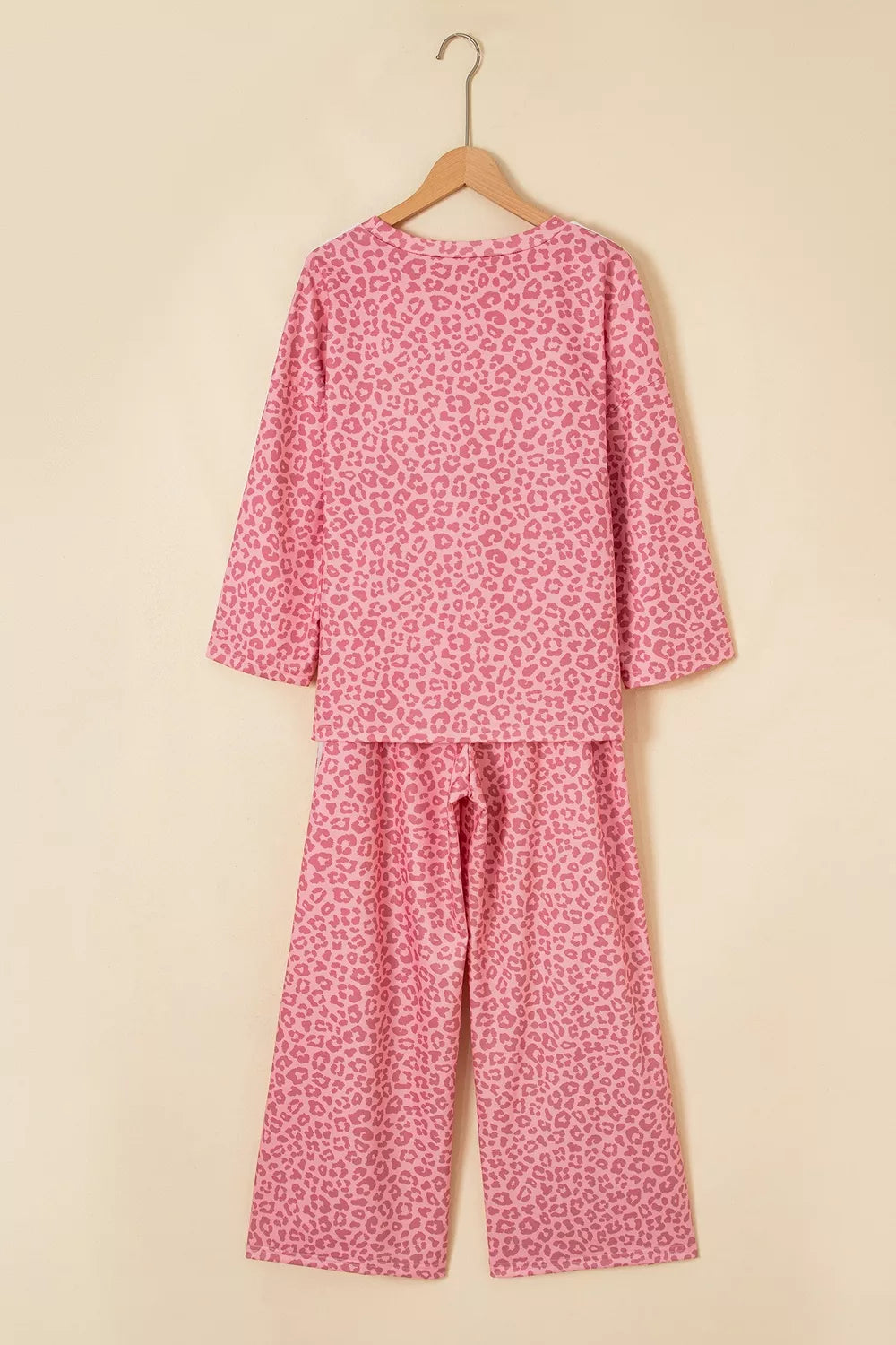 Cozy Corner Leopard Print Two-Piece Set with Side Stripes