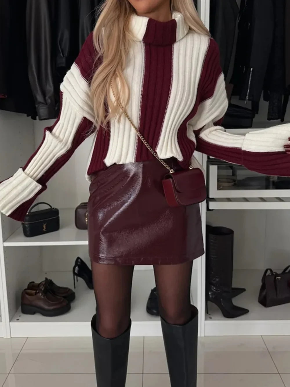 Harbor Stripe Turtleneck Sweater