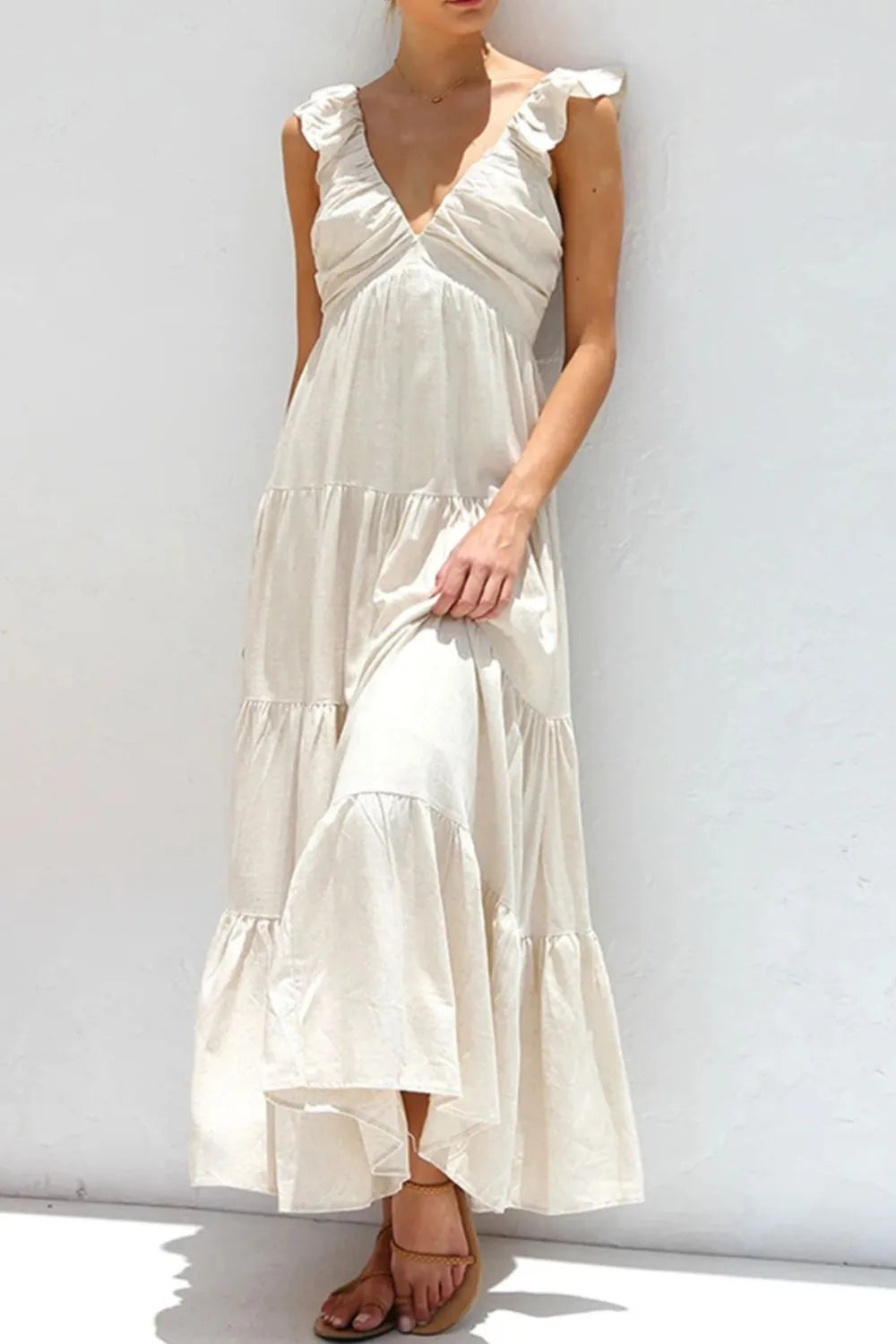 Willow Ruffle V-Neck Tiered Dress