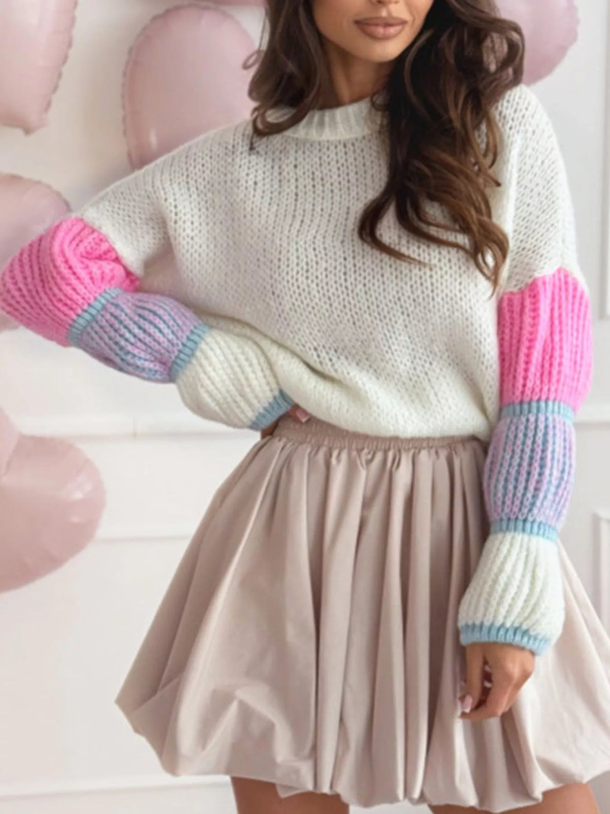 City Contrast Color Block Sweater