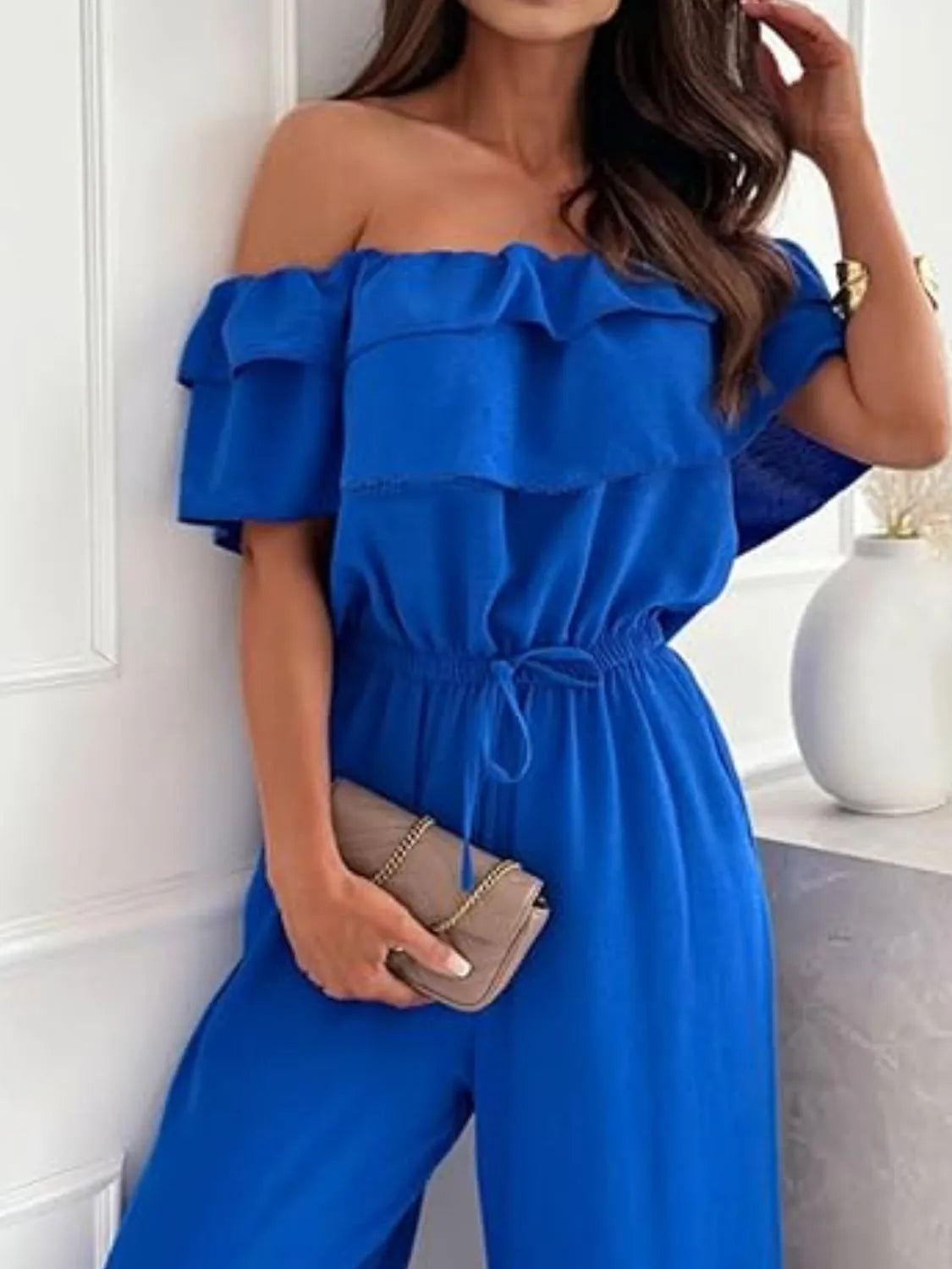 Sunset Ruffle Off-Shoulder Jumpsuit