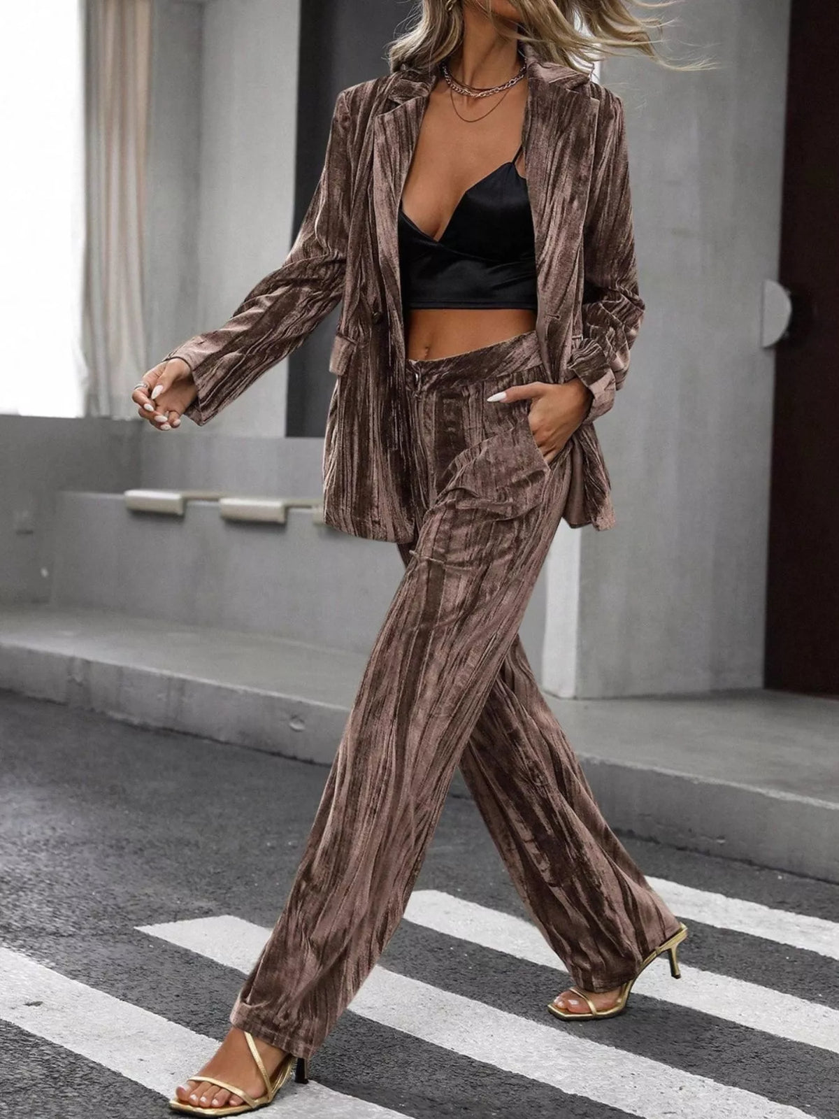 City Executive Lapel Blazer & Pants Set