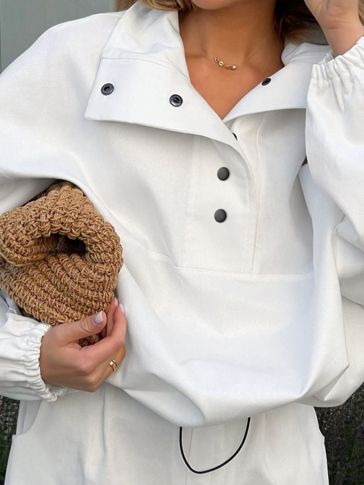 Rebel Chic Snap Detail Top & Shorts Set