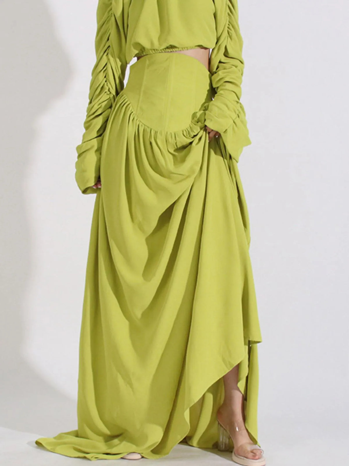 Midnight Contour Ruched Top & Skirt Set